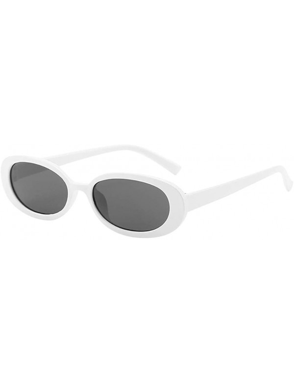 Semi-rimless Sunglasses for Men Women- Unisex Polarized Oval Sunglasses Vintage Style Metal Frame for Cycling Driving - CO18T...