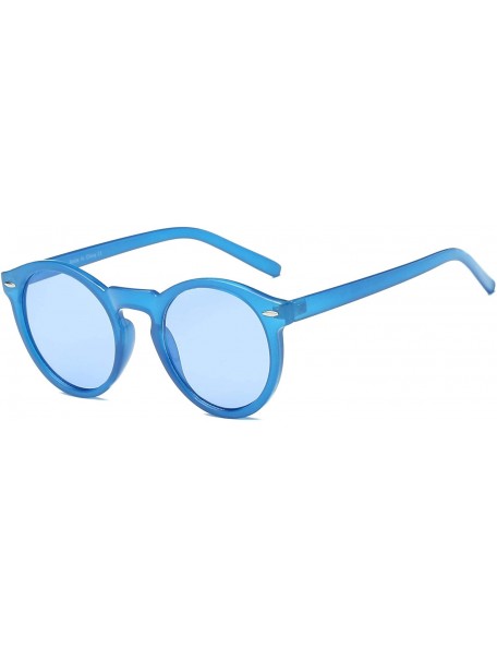 Goggle Classic Round Fashion Sunglasses - Blue - CC18WU5EOOG $39.53