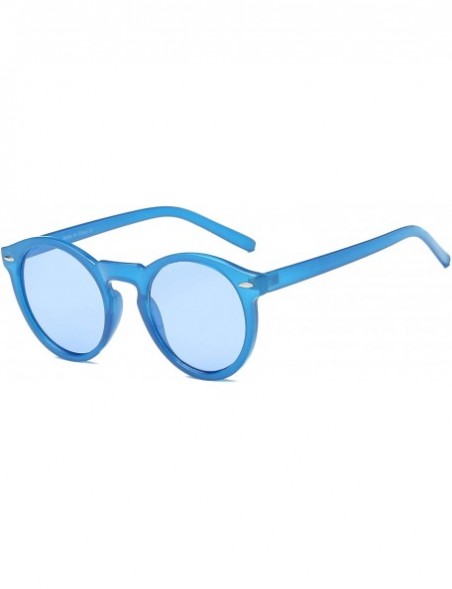 Goggle Classic Round Fashion Sunglasses - Blue - CC18WU5EOOG $23.52