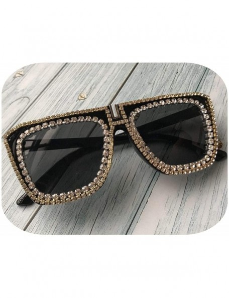 Goggle Big Men Sunglasses Square Shape Diamond Sun Glasses UV400 Oversized Nigt Vision Lens Eyeglass Oculos De Sol - CY198AHZ...