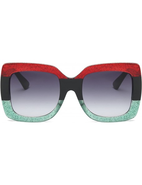 Oval Oversized Sun Glasses- Two-Tone Sunglasses for Women S1045-6 - S1045-c1 - CT18EMUK885 $20.54