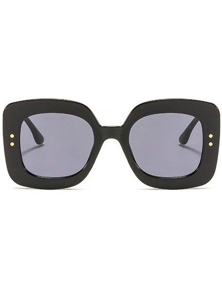 Goggle 2019 New Square Big Frame Women Sunglasses Men Retro Ladies Big Frame Goggle Female Sunglasses - Black - CS18Y6HY95M $...