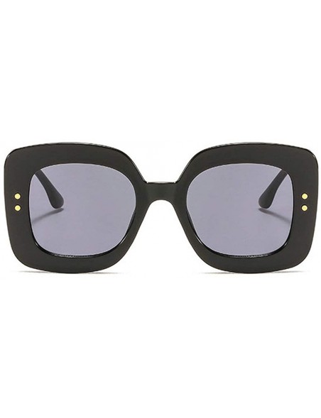 Goggle 2019 New Square Big Frame Women Sunglasses Men Retro Ladies Big Frame Goggle Female Sunglasses - Black - CS18Y6HY95M $...