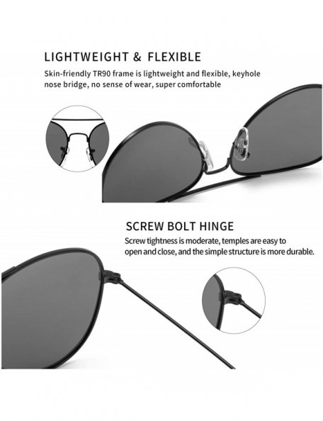 Oversized Polarized Sunglasses for Men Women Lightweight Mirror Sunglasses for Outdoor Activity Eye Glasses - Black - C419498...