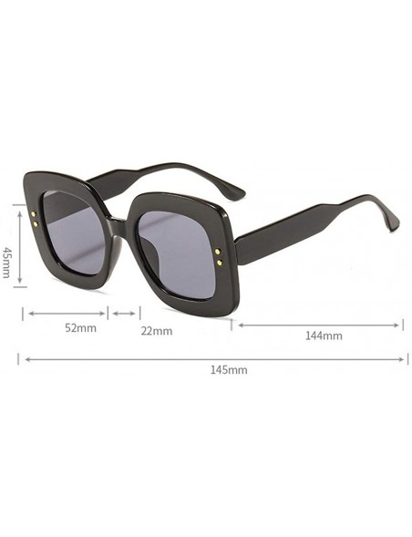 Goggle 2019 New Square Big Frame Women Sunglasses Men Retro Ladies Big Frame Goggle Female Sunglasses - Black - CS18Y6HY95M $...