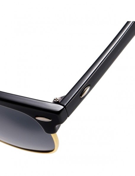 Sport Semi Rimless HD Polarized Sunglasses for Women Men Retro Sun Glasses UV400 Protection - F - C3197AZXOXW $12.20
