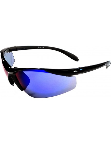 Rimless JM01 Sunglasses for Golf - Fishing - Cycling-Unbreakable-TR90 Frame - Black & Blue Mirror - CP114YPQWIN $22.20