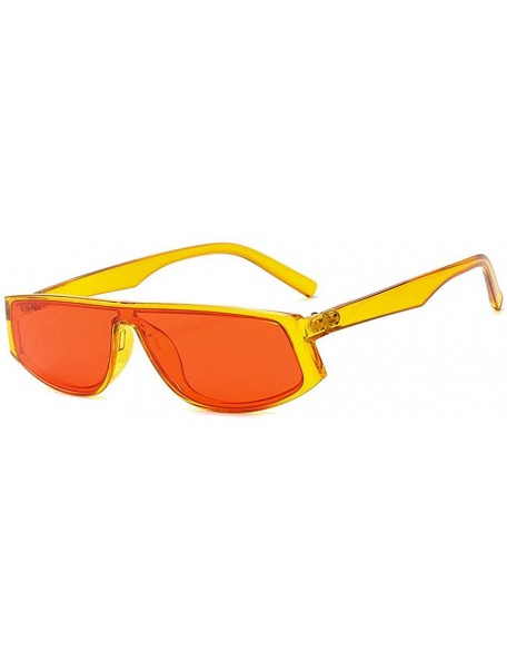 Square 2019 New Retro Ladies Street Beat Sunglasses One Goggles Brand Glasses Sun Visor - Yellow Red - CV18TDZ7EC2 $14.58