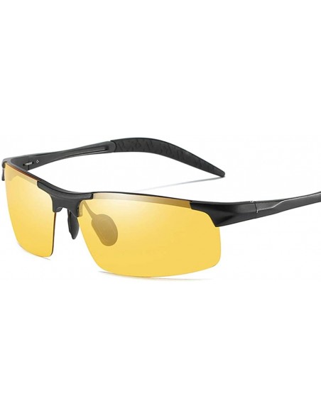 Aviator Men's Polarized Photochromic Semi-Rimless Sunglasses Driving Eyewear - Black Legs - CD18HEHD02X $15.76