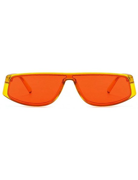 Square 2019 New Retro Ladies Street Beat Sunglasses One Goggles Brand Glasses Sun Visor - Yellow Red - CV18TDZ7EC2 $14.58