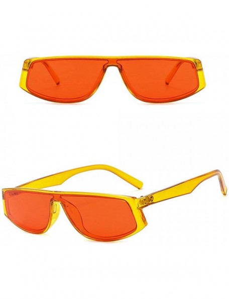 Square 2019 New Retro Ladies Street Beat Sunglasses One Goggles Brand Glasses Sun Visor - Yellow Red - CV18TDZ7EC2 $14.58
