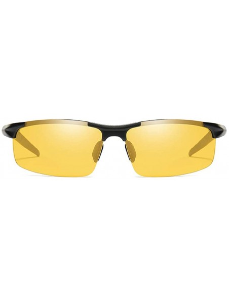 Aviator Men's Polarized Photochromic Semi-Rimless Sunglasses Driving Eyewear - Black Legs - CD18HEHD02X $15.76