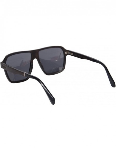 Aviator Oversied Polarized Wood Sunglasses Outside Activities Men's Summer Eyewear-SG73005 - Ebony- Grey - CO18DUK0KT9 $29.77