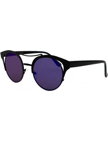 Rectangular Stinga" - Modern Celebrity Design Geometric Fashion Sunglasses - Black/Blue/Black - CW12O28DRFO $11.31
