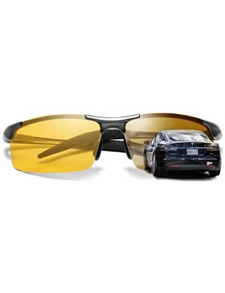 Aviator Men's Polarized Photochromic Semi-Rimless Sunglasses Driving Eyewear - Black Legs - CD18HEHD02X $15.76