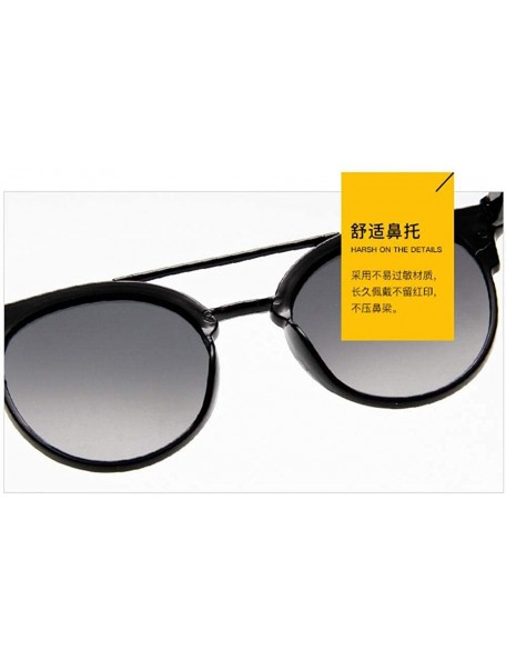 Cat Eye Women Fashion Round Cat Eye Sunglasses with Case UV400 Protection Beach - Black Frame/Grey Lens - CU18WT6R3GK $16.11