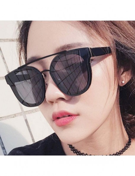 Cat Eye Women Fashion Round Cat Eye Sunglasses with Case UV400 Protection Beach - Black Frame/Grey Lens - CU18WT6R3GK $16.11