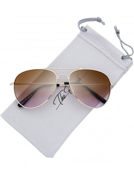 Sport Classic Metal Frame Oceanic Color Lens Aviator Sunglasses Gift Box - 5-gold - CV185K53T02 $21.44