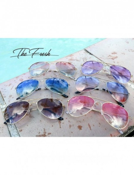 Sport Classic Metal Frame Oceanic Color Lens Aviator Sunglasses Gift Box - 5-gold - CV185K53T02 $12.22