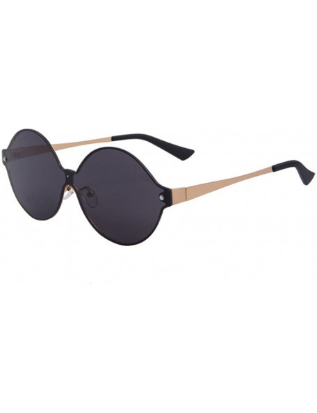 Round Women Round Mirror UV400 Integrated Sunglasses Men Eyewear - Black - CU17Z75YUNN $15.45