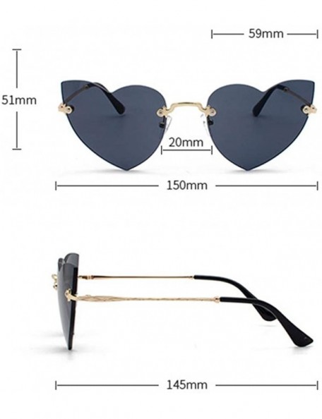 Round Sunglasses For Women Men Heart Decorative Sunglasses metal edge Round Mirrored Lens Retro - Pink - CI18UGGTCLA $8.73