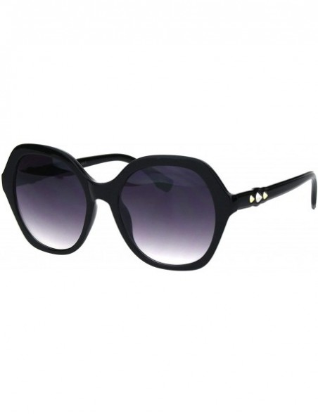 Oversized Spike Design Sunglasses Womens Fashion Square Frame Shades UV 400 - Black (Smoke) - CS18OULC3UG $11.95