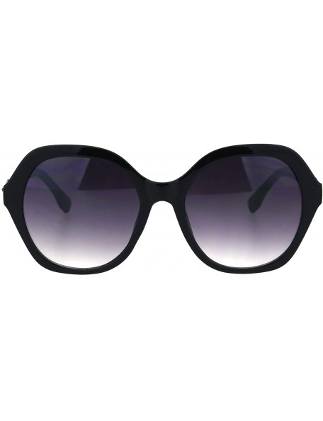 Oversized Spike Design Sunglasses Womens Fashion Square Frame Shades UV 400 - Black (Smoke) - CS18OULC3UG $11.95