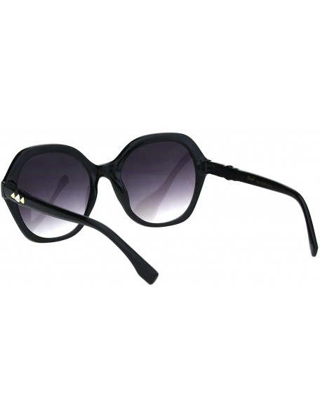 Oversized Spike Design Sunglasses Womens Fashion Square Frame Shades UV 400 - Black (Smoke) - CS18OULC3UG $11.95