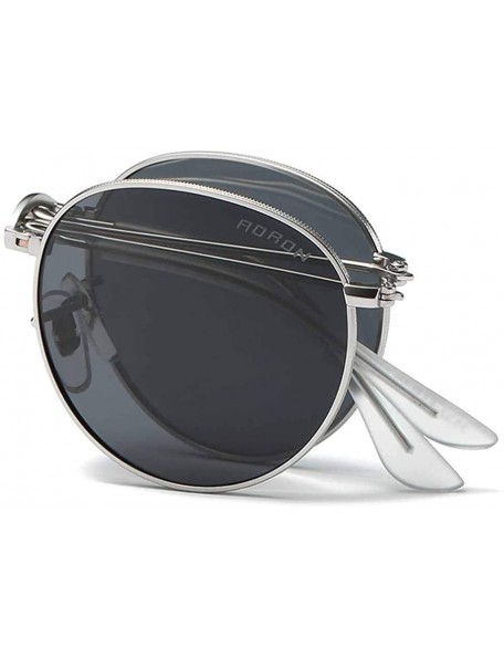 Oversized Unisex Polarized Folding Rimless Sunglasses UV400 Lens Glasses - Black - CF19034YLWD $18.16