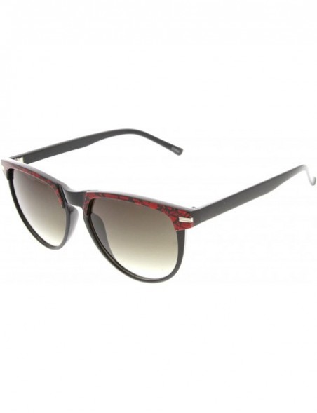 Wayfarer Two-Tone Pattern Color Keyhole Mod Horn Rimmed Sunglasses (Black-Red) - CR11J2QNS5J $8.40