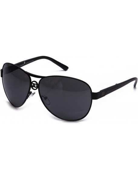 Aviator Aviator Oversized Fashion Sunglasses Modern Design Gradient Lenses UV Protection - Black/Black - C417YXTHH95 $8.86