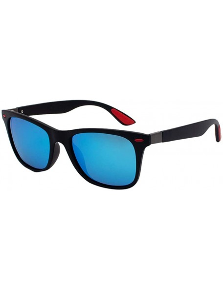 Square Fashion Sunglasses for Women Man Mirrored Lens Polarized Goggle Eyewear - F - CR18UD42ZKI $13.82