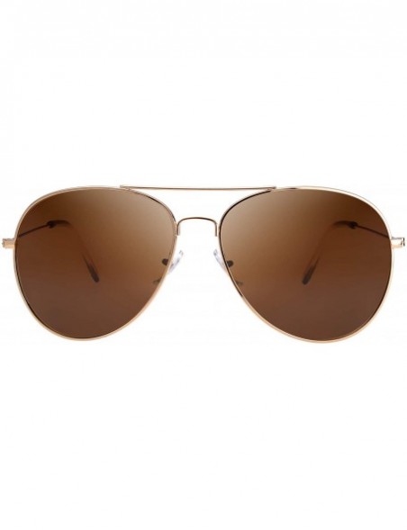 Round Classic Aviator Frame Light Color Lens XL Oversized Sunglasses Gift Box - 24-gold - CO18SCWAC6Y $10.30