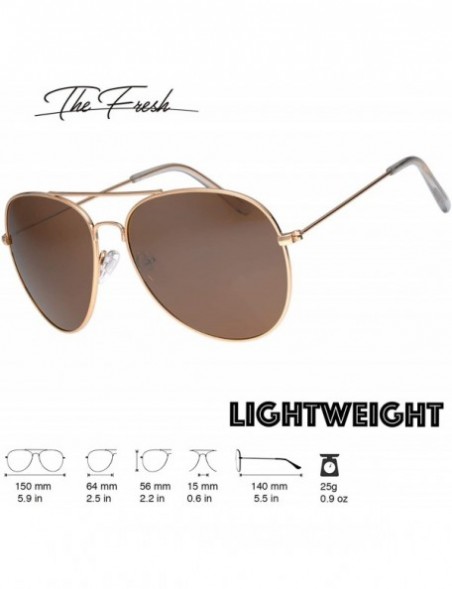 Round Classic Aviator Frame Light Color Lens XL Oversized Sunglasses Gift Box - 24-gold - CO18SCWAC6Y $10.30