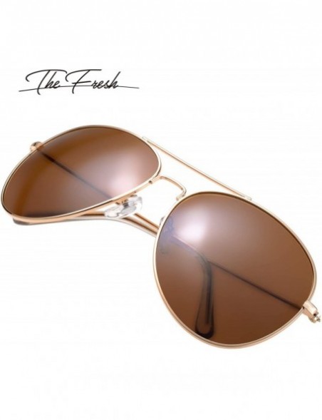 Round Classic Aviator Frame Light Color Lens XL Oversized Sunglasses Gift Box - 24-gold - CO18SCWAC6Y $10.30