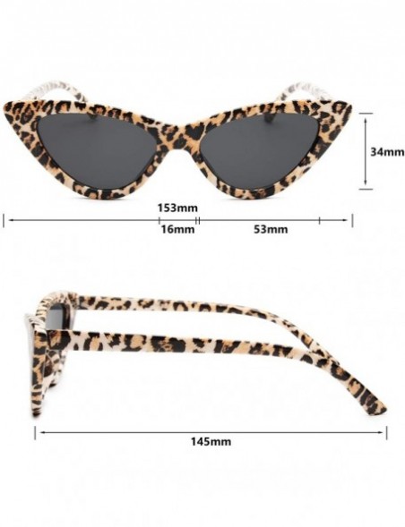 Goggle Retro Vintage Narrow Cat Eye Sunglasses for Women Clout Goggles Plastic Frame - C4192WNH0XX $8.07