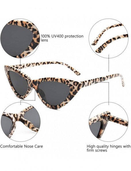 Goggle Retro Vintage Narrow Cat Eye Sunglasses for Women Clout Goggles Plastic Frame - C4192WNH0XX $8.07