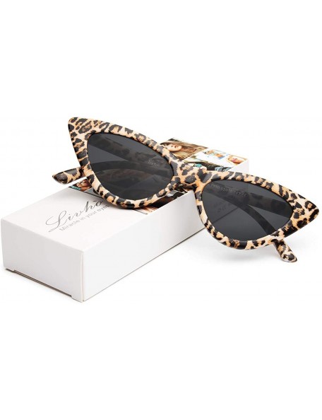 Goggle Retro Vintage Narrow Cat Eye Sunglasses for Women Clout Goggles Plastic Frame - C4192WNH0XX $8.07