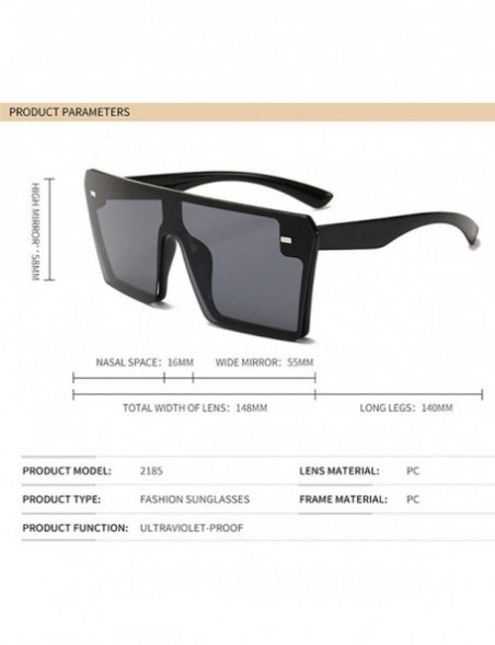 Goggle OVERSIZED Square Sunglasses-Fashion Polarized Shade Mirror-Classic Decor Lens - A - CN1905Y06OH $23.84