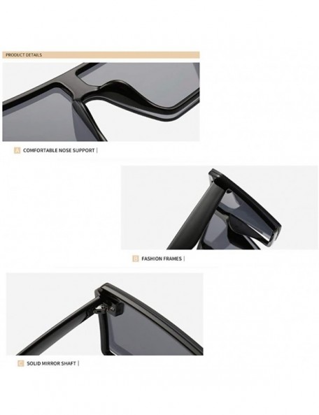 Goggle OVERSIZED Square Sunglasses-Fashion Polarized Shade Mirror-Classic Decor Lens - A - CN1905Y06OH $23.84