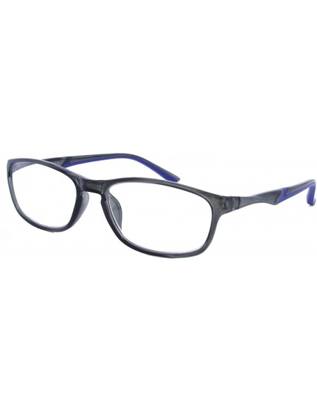 Rectangular Double Injection Reading Glasses 4696BDNEW - Shiny Black / Blue - CR12FN0KRH9 $13.76