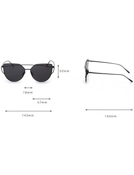 Round RetroUV Oversized Sunglasses Mirrored Fashion - Black Frame / Grey Lense - C212L9HHIBD $7.24