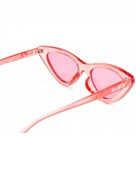 Cat Eye Cat Eye Sunglasses - Rose - Retro Vintage Mod Fashion Colored Lens Protection Glasses - Rose - CQ18LL5WKEX $8.84