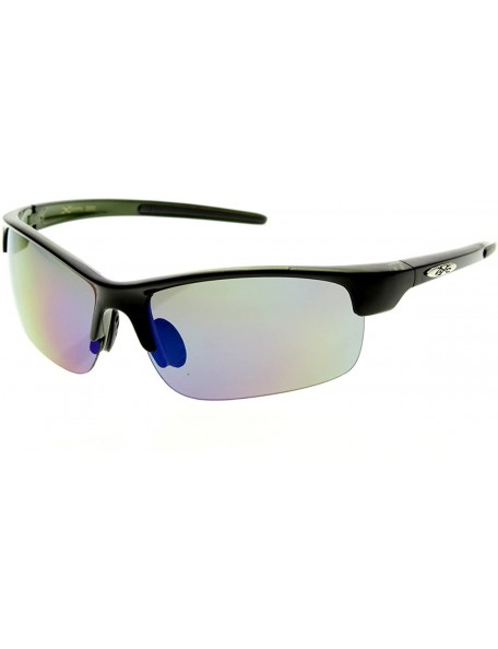 Semi-rimless Semi-Rimless Half Frame Cycling Sports Wrap Sunglasses - Black Midnight - CI110IM0KBB $13.18