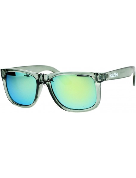 Rectangular Kush Premium Translucent Slate Frame Colored Mirror Lens Rectangular Sunglasses - Yellow - C012N0E0QOJ $20.16