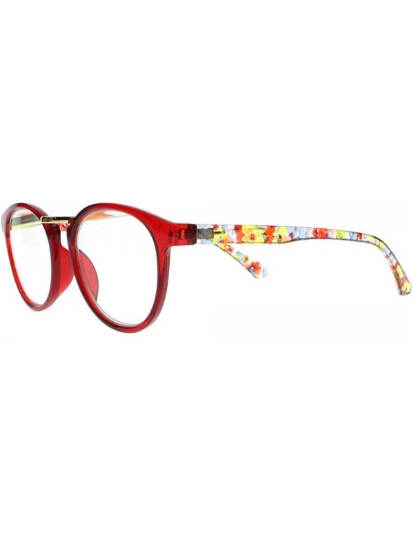 Oval New Women Oval Bohemian Style Spring Hinges Reading Glasses Reader +1.00 ~ +4.00 - Red - C618HHXDW7U $11.09