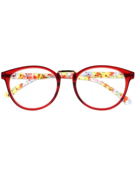 Oval New Women Oval Bohemian Style Spring Hinges Reading Glasses Reader +1.00 ~ +4.00 - Red - C618HHXDW7U $11.09