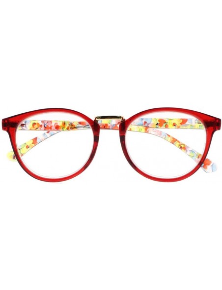 Oval New Women Oval Bohemian Style Spring Hinges Reading Glasses Reader +1.00 ~ +4.00 - Red - C618HHXDW7U $11.09