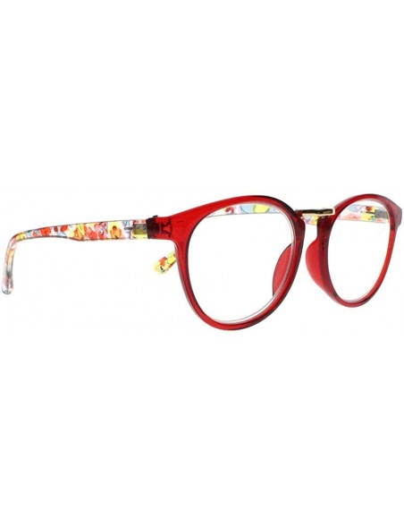 Oval New Women Oval Bohemian Style Spring Hinges Reading Glasses Reader +1.00 ~ +4.00 - Red - C618HHXDW7U $11.09