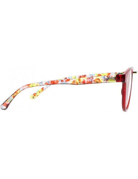 Oval New Women Oval Bohemian Style Spring Hinges Reading Glasses Reader +1.00 ~ +4.00 - Red - C618HHXDW7U $11.09